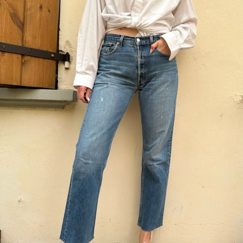 Levi's 501 Vintage Light Blue Straight Leg Jeans